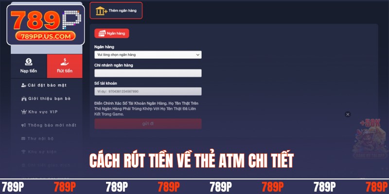 Cách rút tiền về thẻ atm chi tiết