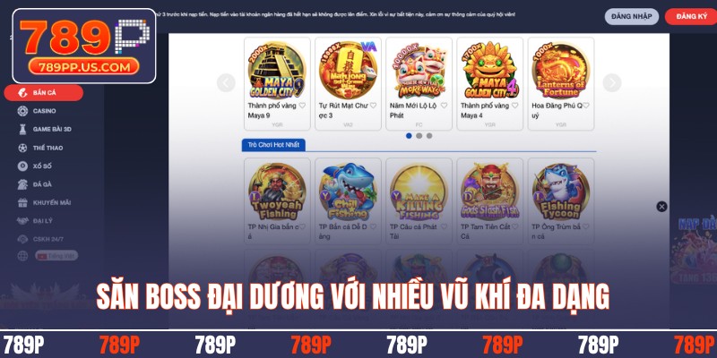 Săn boss đại dương với nhiều vũ khí đa dạng